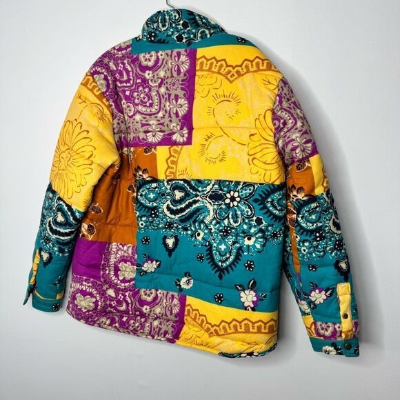 Urban Outfitters Quilted Bandana Paisley Print Colorblock Jacket size medium - Picture 6 of 7